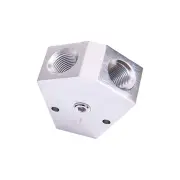 Aeroflow Billet Y-Block With 1/8" NPT Port - 3/4" To 3/4" Silver Finish