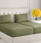 7 Pc Split King Bamboo Sheet Set 18"Pockets Olive Green 2 fitted 1 flat 4plwcase