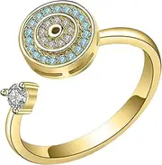 Womens Fidget Ring, Spinner Fidget Ring, Adjustable Fidget Ring, Unique Design, Smooth Spinnings, Silver/Gold Color For Friends, Family, Holidays
