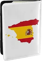 [JEJEA] Spanish Flag Map Print Travel Organizer Credit Cards Case Passport BookPassport Holder Cover Wallet forTraveling,, Black, One Size