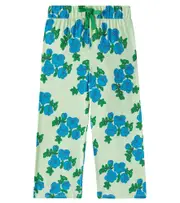 [Mini Rodini] Mini Rodini Blue Roses cotton-blend pants Y 10/11 green