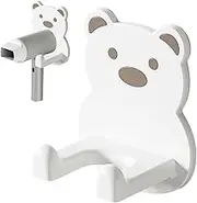 Hair Dryer Storage Rack | Hug Bear Wall Mounted Hair Dryer Rack Hair Dryer Holder | Cartoon Multifunctional Hair Tool Organizer for Curling Iron & Hair Dryer