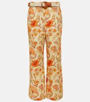 [Zimmermann] Zimmermann Junie cropped linen flared pants AU 8 multicoloured