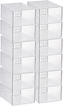 12x STEP N STOW Transparent Shoe Storage Box Stackable Household Drawer Organizer