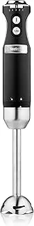 Westinghouse Retro Hand Blender - 600W Handheld Stick Blender for Kitchen - Stainless Steel Electric Soup Blender - Food Mixer with Various Speeds and Turbo Setting - Black