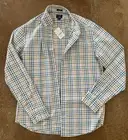 New J. Crew Men’s Flex Washed, White Blue Rose Ochre Button Down, Mens