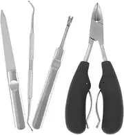 NOLITOY 4pc Stainless Steel Nail Clippers Set Manicure Tool Kit for Home Professional Use