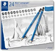 STAEDTLER Mars Lumograph Art Drawing Pencils, Graphite Pencils in Metal Case