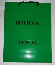 New! Bottega Veneta Medium Sz 14 x 17 Green Paper Shopping Bag with cloth handle