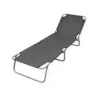 Foldable Sunlounger With Adjustable Backrest Grey