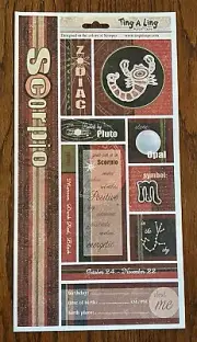 Ting A Ling Punch Out Die-Cut Scorpio Zodiac Scrapbooking Embellishment Sheet