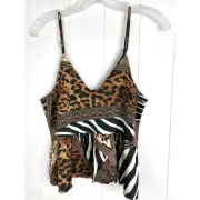 One Teaspoon Rendezvous Cami in Mixed Animal Prints Size XS NWT