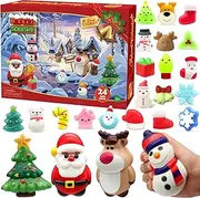 Christmas Advent Calendar 2023 with 4 Cute Jumbo and 20 Mochi Squishy Assorted Toys, 24 Days Countdown Calendar, Xmas Stocking Stuffers Gifts for Boys Girls Christmas Party Favor