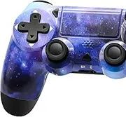 Wireless Controller for PS-4, Controller Wireless for PS-4/Slim/Pro/PC, Bluetooth Gamepad Joystick with Dual Vibration Touch Panel 3.5mm Audio Jack Six-Axis Upgraded Ergonomic Controller(Blue)