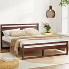 Double Size Wooden Bed Frame Walnut WITTON Modern Bedroom Furniture AL-AB