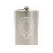 Diamond Design #9 - Jewellery Decoration Mineral Fractal-8 oz etched flask