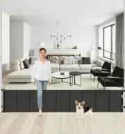 NEW 24" Tall 150" Extra Long Retractable Baby Gate Dog Cat Pet Mesh Barrier