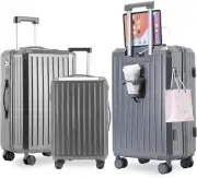 3 Piece Luggage Hardside Lightweight Durable Carry On Suitcase Sets Wheels and T