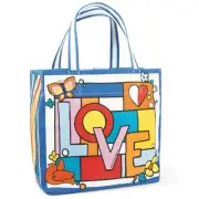 Brighton Canvas Tote Fashionista Power of Love 70s Patchwork Flower Large Bag