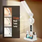 LED Desk Lamp USB Dimmable Touch Foldable Date Temperature Clock Eye Protection