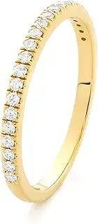 ORDAAMIS Solid 18K Gold Vermeil CZ Diamond Half Eternity RING, Stackable, Women's Jewellery