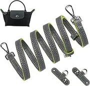 SOPROM Shoulder Strap for Longchamp Women's Bag, Shoulder Strap for Bags Leather Longchamp, Longchamp Replacement Strap Kit (Width: 11 mm, Colour: Grey & Silver)
