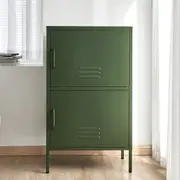Double Metal Locker Style Buffet Sideboard Cabinet - Green