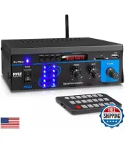 Pyle Home Home Audio Power Amplifier System - 2X75W Mini Dual Channel Sound S
