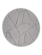 [Miss Amara] Soraya Abstract Textured Round Rug in Grey