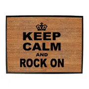 Keep Calm And Rock On - Funny Novelty Doormat Man Cave Floor mat