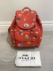 Coach 37738 Mini Turnlock Rucksack Red Backpack