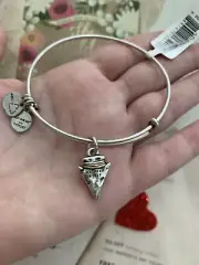 Alex and Ani bracelet Silver Arrowhead Charm Bangle A17EBANRG NEW28