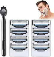 Razor Blades, Pack of 8 Replacement Blades for Razors, Gillette Men's Razor Blades, Manual Professional Barber Beard Blades, Replacement Blades for Wet Razors (1+8)