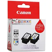2-Pack Genuine Canon PG645XL Black Ink + CL646XL Colour Ink Cartridges