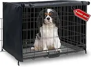 Softclub Dog Crate Cover 30in Waterproof Pet Kennel Cover for Outdoor/Indoor Protection, Durable Windproof Crate Cover Universal Fit for Wire Dog Crate (30''L*19''W*20''H-Black)