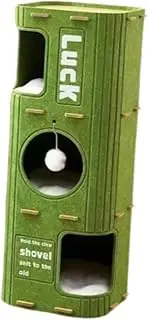 Perfk Felt Cat House Cat Tree Play Enclosed Climbing Cave Sleeping Place Pet Supplies Scratch Post, Green