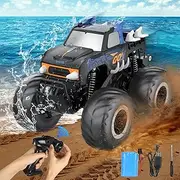 Amphibious Vehicle Remote Controlled Car for Children 1:16, Offroad RC Car Children, Monster Truck, Remote Controlled Off-Road Toy Car for Children 4 5 6 7 8 9 10 Years Children's Gifts; 2.4 GHz; 20