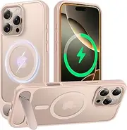 TAURI for iPhone 16 Pro Case 6.3" with Adjustable Stash Stand, Compatible with MagSafe, Translucent Matte Back, Military-Grade Protection, Shockproof Kickstand Magnetic Phone Cover - Desert