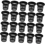 HANABASS 50pcs Black Soilless Growing Baskets Plastic Planting Net Pots for Root Control Hydroponic Pot Cups for Indoor/Outdoor Dec