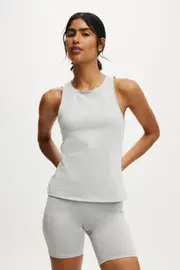 [Body] Body - Ultra Soft Open Back Tank - Light grey marle L LIGHT GREY MARLE