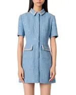 Maje Sequin Embellished Tweed Short Dress