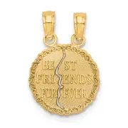 14K Yellow Gold Best Friends Forever Break Apart Charm