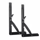 2Pcs Folding Table Bracket 14" Black Baking Steel Heavy Duty Wall Shelf Bench