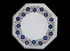 12" Marble Coffee Center side Table Top Inlay Malachite antique Lapis Mosaic l4