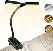 Clip-on Book Lamp Dimmable Rechargeable, 3 Color Temperature, 8 Brightness, Mini Night Light for Reading,Bedroom, Camping, Traveling