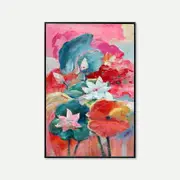 Flower Oasis Series - Framed Original Oil Paint On Canvas - Style D
