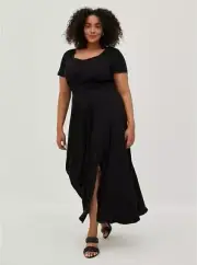Torrid Black Maxi Dress Smocked Waist NWT Plus Size 3X New