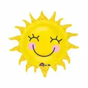 29" Smiling Sun Balloon , Foil Mylar Balloon , Birthday Party, Sunshine Balloon