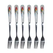 Set of 6 Rosella Bird Cake Fork Set