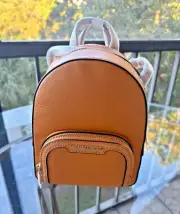 Michael Kors Jaycee Women Leather XS Convertible Zip Pocket Backpack in Cider